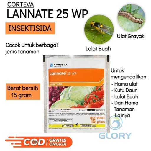 Dupont Lannate 25WP 15GRAM Insektisida Racun Obat Pembasmi Hama Serangga Ulat Gayak Daun Jengkal Bul