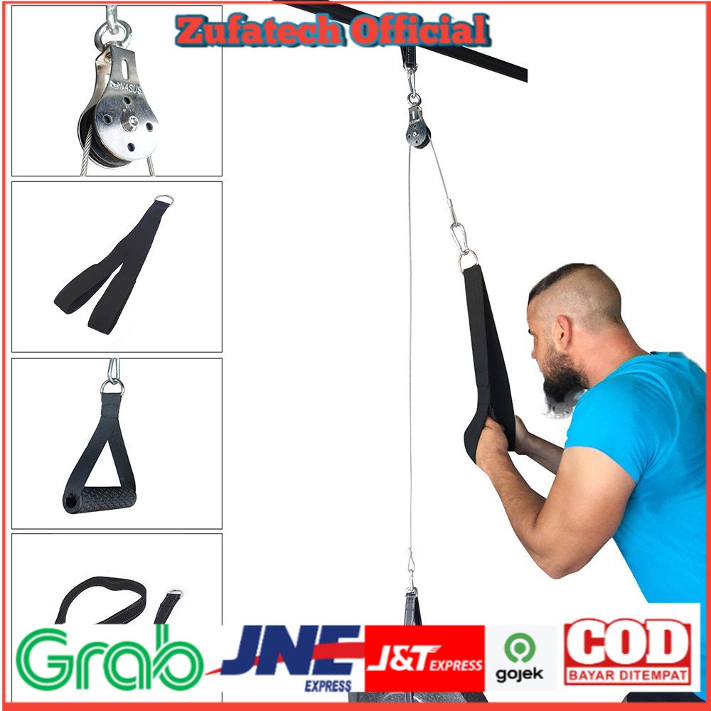 JBryant Katrol Fitness Gym DIY Pulley Cable Machine Arm Bicep Equipment - Dark Gray - 7RSE90DG