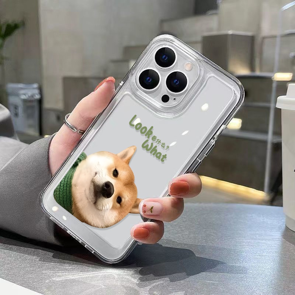 Case Anjing Lucu Untuk Vivo S12 S15 S6 S7 S9 S9E S10 5G S10 Pro X30 X30 Pro X50 X60 X70 X80 X27 V23 Pro V23E Iqoo 56 Neo5 Neo6 8 8 Pro Z6 U5 Akrilik Space TPU Belakang Sarung