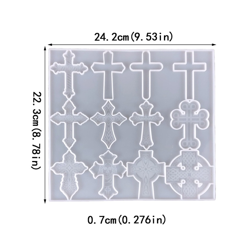 Siy Cetakan Resin Epoksi DIY Resin Ornamen Cetakan Berbentuk Silang Resin Casting Mold Bahan Silikon DIY Membuat Tangan Supp