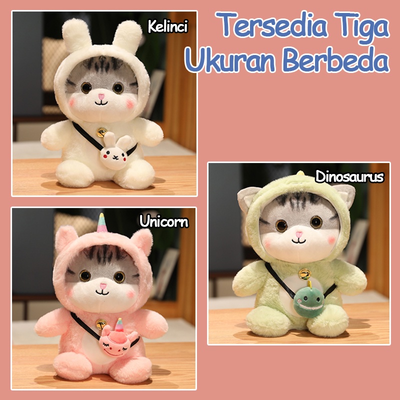 Boneka Kucing Mainan Anak Boneka Lucu 30CM Plushie Bantal Guling Kelinci Dinosaurus Unicorn Boneka Hewan