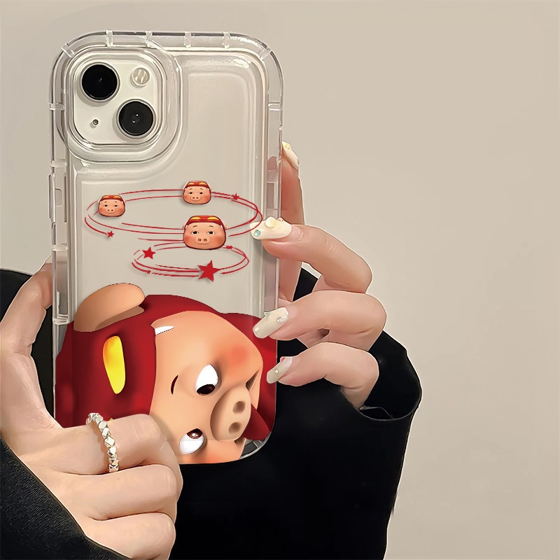 IPHONE Cute Couple Pigs Soft Phone Case Kompatibel Untuk Iphone14 13 11 12 Pro XS Max X XR 7 +8 Plus Casing Silikon TPU Shockproof Cover