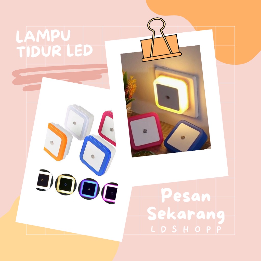 LDS Lampu Tidur LED Sensor Otomatis / Night Lamp Persegi / Lampu Led Kotak Mini Sleep Mini Lamp Dekorasi Ruangan Import