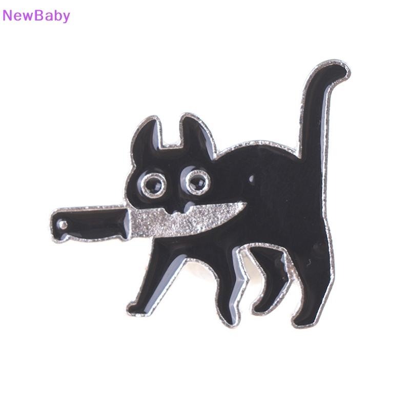 Newbaby Kartun Kreatif Kucing Hitam Pemodelan Pop Enamel Pin Kerah Lencana Bros Perhiasan ID