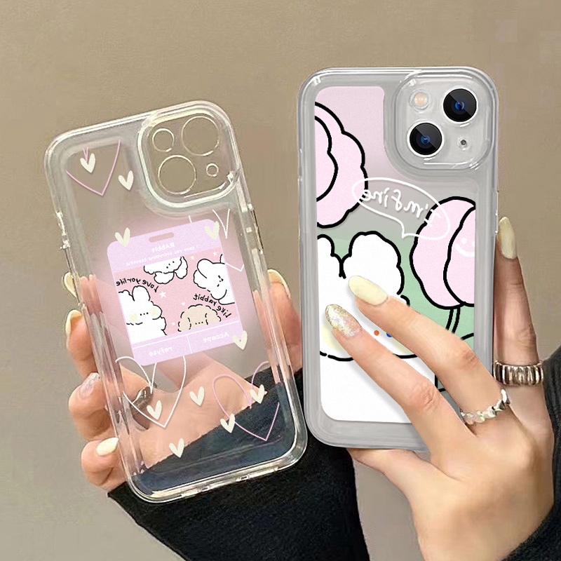 Case Kelinci Kartun Untuk Redmi Note10 11 11E 11S 12 8 8T 9 9S 10 Xiaomi 11T 12T 13Pro 13 Mi 10 10 Pro 10T Lite 10T 11 12 Poco F3 F4 M3 X3 X4 X5 Pro Akrilik Space Cover Belakang TPU