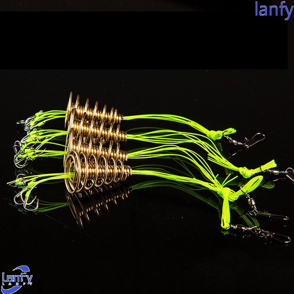 Lanfy Fishinghooks Tajam Aksesoris Memancing Kait Meledak Baja Karbon Tinggi Anti Berliku Umpan Perangkap Feeder Springs Fishing Bait Hooks