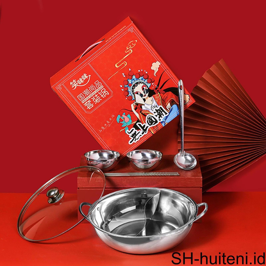 Hot Pot Pan Kitchenware Panci Masak Panas Profesional Dengan Tutup Kaca Untuk Pesta