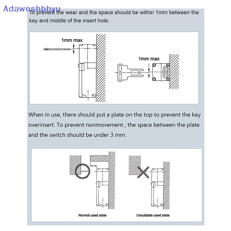 Adhyu CZ93-K1 Pengaman Pintu Interlock Switch Actuag Key Direct Acg Bolt Tool Untuk CNC Mill 3D Printer Door Switch ID