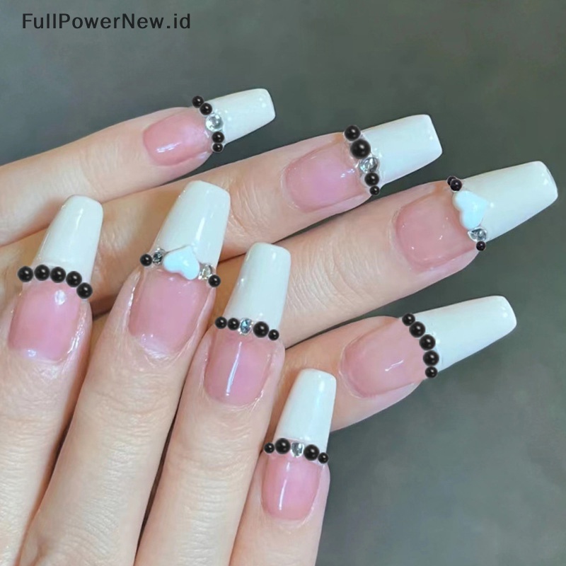 Power 6kisi Manik-Manik Kuku Manikur Campuran 3D Ch Perhiasan Bola Nail Art Dekorasi ID