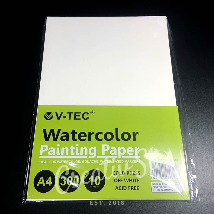 

V-tec A4 Water color Paper Sheets 300 GSM Cold Press Kertas Cat Air