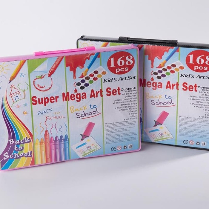 

168pcs - Pensil warna, alat tulis set crayon, coloring set, krayon - PINK