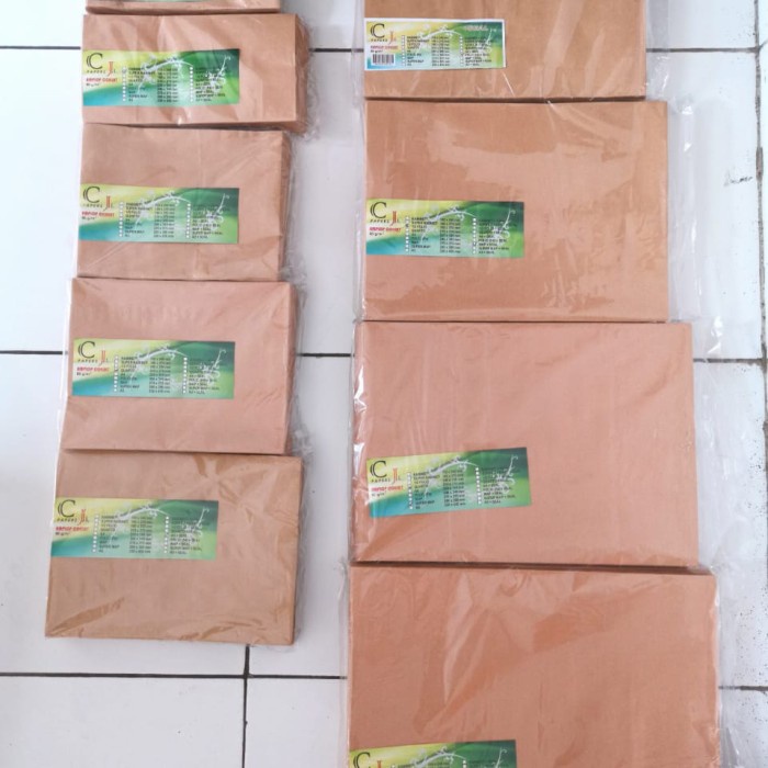 

Amplop coklat Folio/harga per pak isi 100 lembar