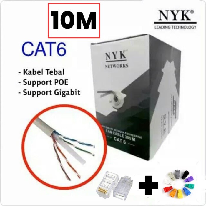 Kabel UTP LAN cat 6 NYK 10 METER