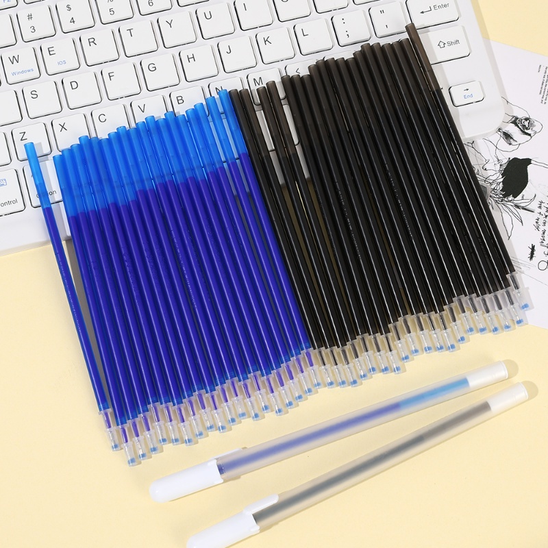 20pcs 0.5MM Signature Pen/Transparan Core Needle Tube Erasable Refill Tinta Hitam/Biru Perlengkapan Kantor Sekolah Menulis Alat Tulis