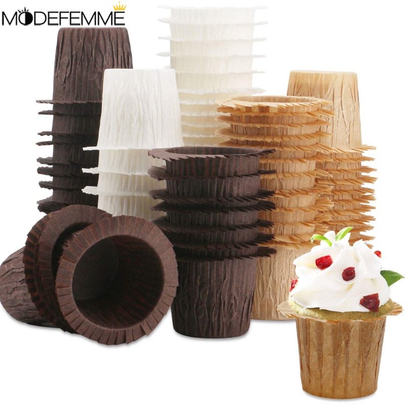 [Fitur] Pembungkus Dessert Ulang Tahun Pernikahan/Paper Tray Pembuat Muffin Anti Lengket/Cetakan Bakeware Tahan Panas/Top Hat Shaped Baking Cup/Gelas Liner DIY Kue Tahan Minyak