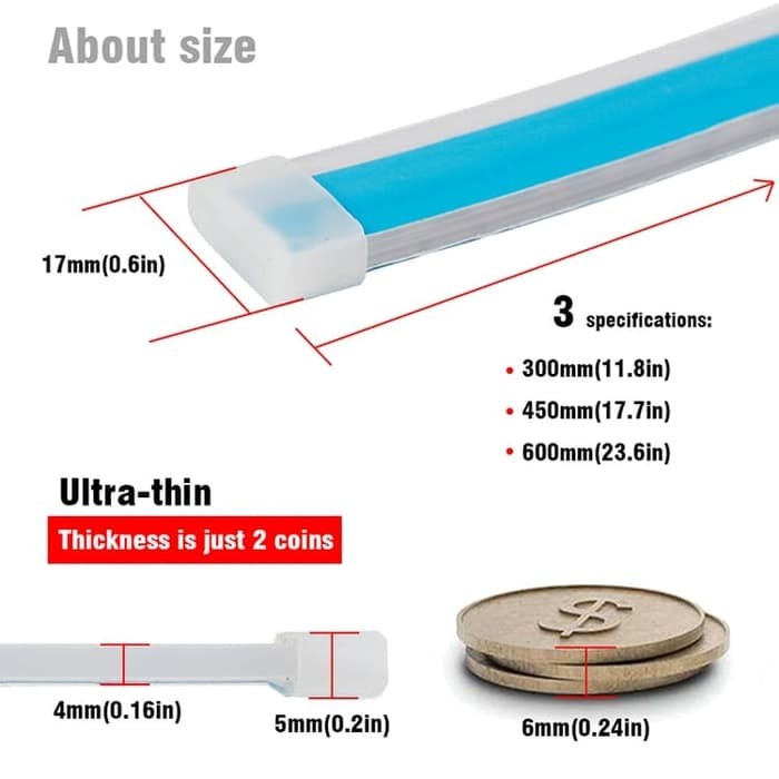 DRL Lampu Alis Neon Mobil Motor Welcome LED 2 Warna Sein Sen Running - 30CM, Merah Kuning