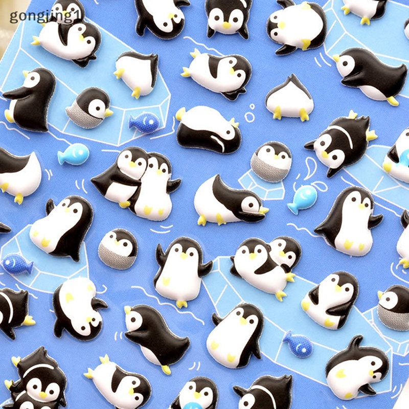 Ggg Pinguin Panda Stereo Bubble Sticker Diary Stiker Dekorasi Alat Tulis Stiker ID