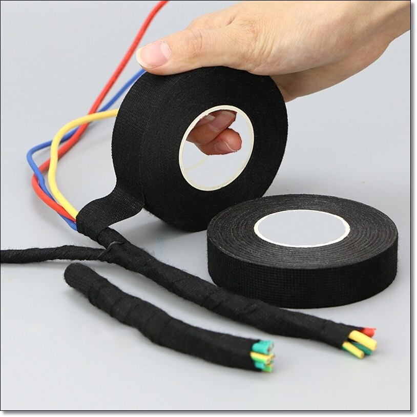 Lakban Kain Isolasi Kabel Listrik Motor Mobil Adhesive Cloth Wiring Harness Tape 19mm - 7RHZ3PBK