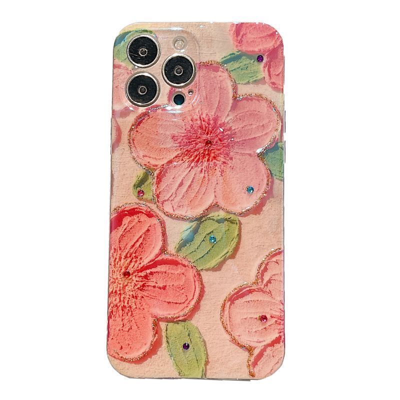 IPHONE Casing Ponsel Desain Bunga Biru Peach Blossom Single Kompatibel Dengan Iphone12 13 14 11 Pro Max X Xs Max Xr Ddcxd