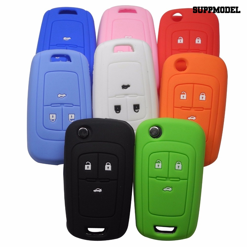 [SM]Silicone Car Key Flip Cover Holder Remote Control Tas Case Untuk Chevrolet Cruze
