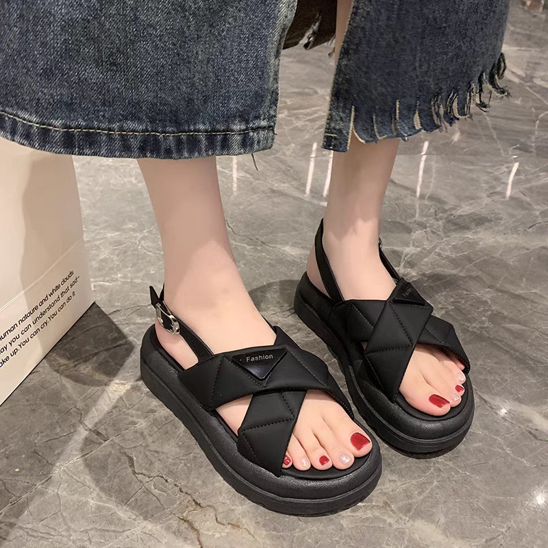 COD POS 785 Sandal Wedges Velcro Straps Platform Wanita Import Premium