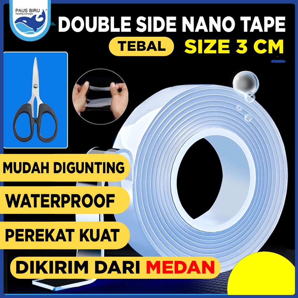 

double tape nano magic bening kuat original impor perlengkapan sekolah & kantor tali & selotip