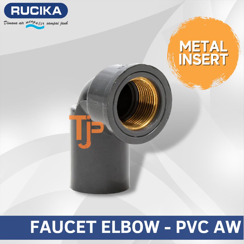 RUCIKA FAUCET ELBOW / METAL INSERT PVC AW 1/2 x 3/4&quot;