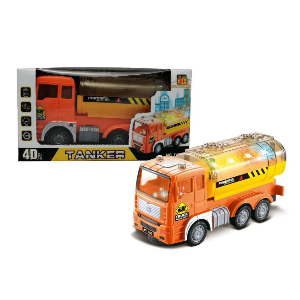 Mainan Anak TRUCK HEAVY DUTY Diecast Truck B/O Mainan Konstruksi Anak Truk Tangki Lampu Mainan Truk Tangki Bump&amp;Go