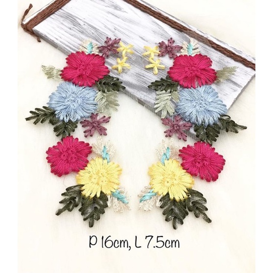 Bordir Bordir Bunga Sulam / patch bunga sulam/ hairpiecesbisa pesan satuan