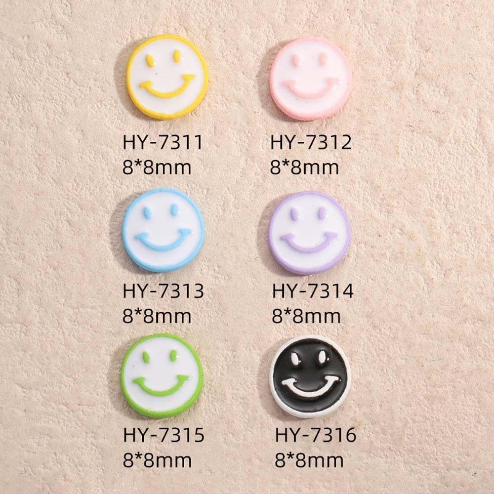 Mxbeauty Hiasan Kuku Bahan Alloy Kartun Smiley Face Manicure Nail Perhiasan Untuk Wanita