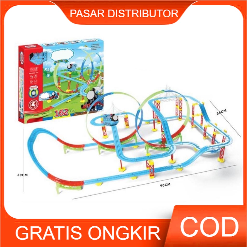 Mainan Kereta Api TRAIN &amp; THO MAS ISI 162PCS Train Track Roller Coaster