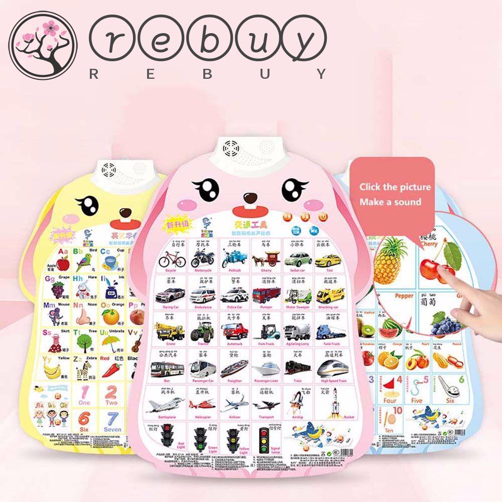 REBUY Rebuy Audio Wall Chart Mainan Anak Bagan Dinding Titik Membaca Belajar Elektronik Pencerahan Kognitif Anak Buku Audio Suara Anak