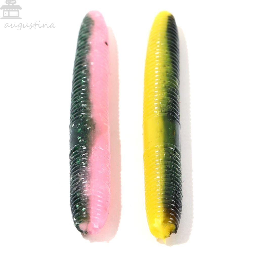 AUGUSTINA Agustina Cacing Lure Fishing Tackle 16pcs /Pack Umpan Plastik Buatan Memancing Soft Lures Tail Fishing Lure Umpan Buatan Amis Silikon Wobblers Ikan Gurame Umpan Pancing Swimbait