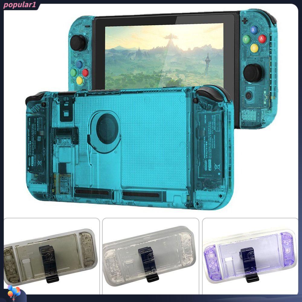 POPULAR Casing Konsol Game Populer Transparan DIY Bagian Pengganti Plat Belakang Untuk Joycon Casing Pelindung Untuk Nintendo Switch