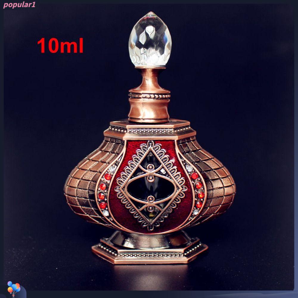 POPULAR Populer Botol Parfum Kosong Portable Metal Gaya Arab Essential Oil Bottle Decoration