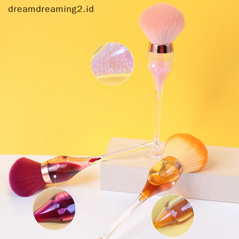 (drea) 1pc Sikat Bubuk Mineral Bentuk Gelas Anggur Makeup Brush Foundation Lembut Berbulu //