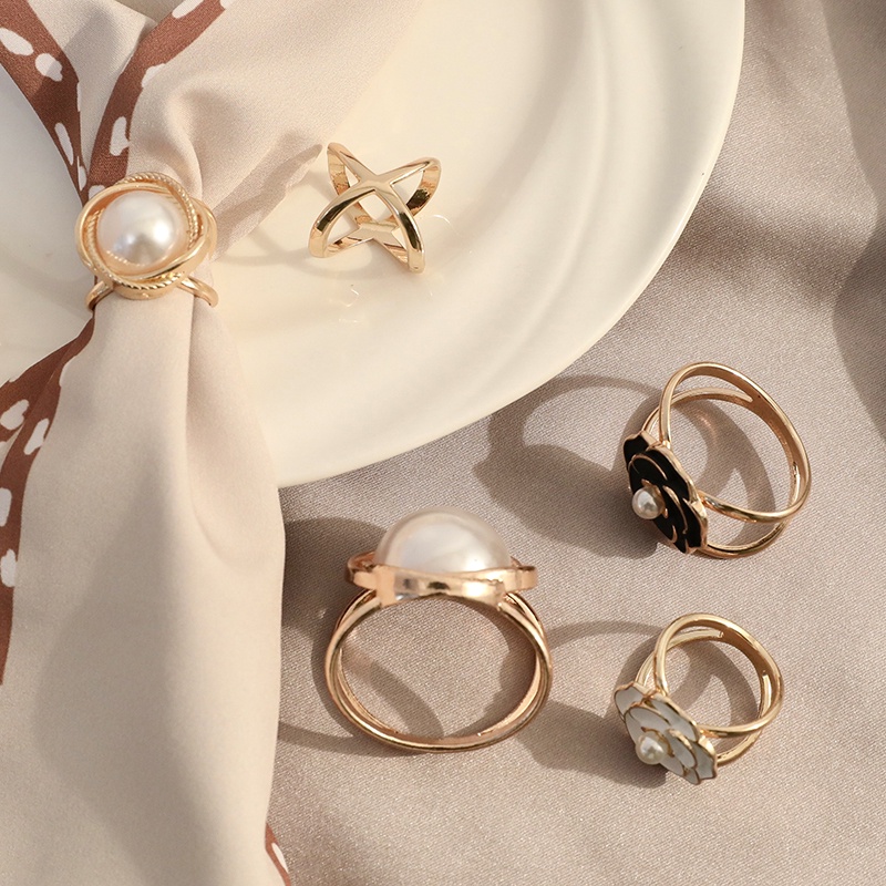 Klip Cincin Syal Sutra Untuk Wanita Bros Ring Wrap Holder Fashion Bulat Lingkaran Klip Sabuk Gesper