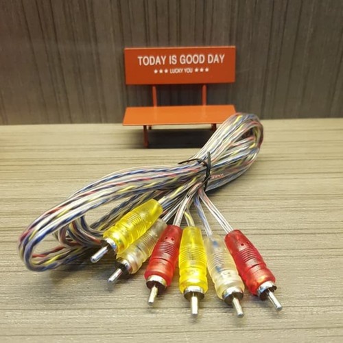 Kabel Audio RCA 3 Jalur keluar STB DVD ke TV 1.5M 1.5 Meter TRANSPARAN