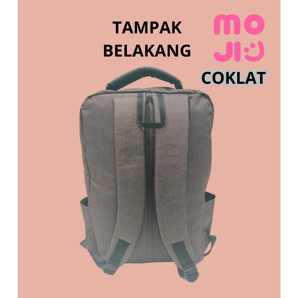 Tas Ransel Sekolah Polos - Tas ransel Monobe - Coklat