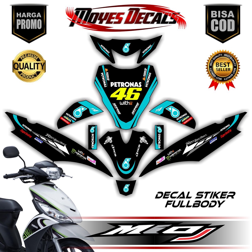 ( COD ) Decal Yamaha Mio J Fullbody Decal Mio J Petronas Decal Motor Mio J
