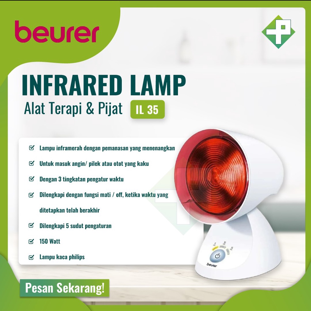 Lampu Terapi Infrared Beurer IL 35 150 Watt Dengan Timer / Lampu Panas