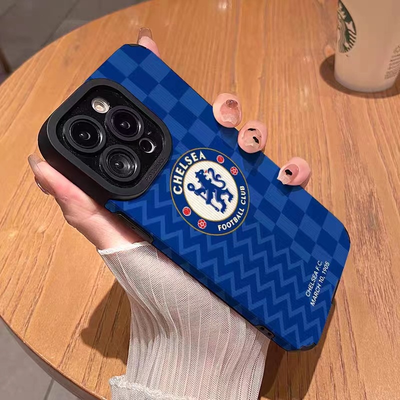 [Lamb Skin]softcase Untuk IPhone 6S 7plus8plus X XS XR XS Max11 13 12 14 PRO Max 14plus 12 13 Casing Hp MINI Biru Chelsea FC