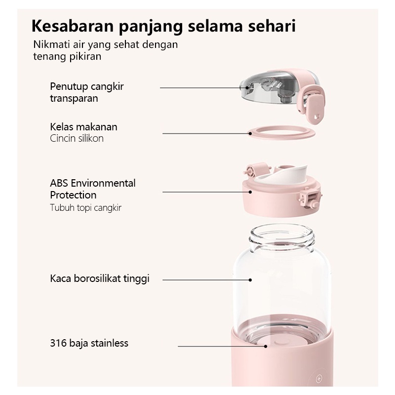 PENGHANGAT BOTOL SUSU 300ML NIRKABEL USB DISPLAY LED PORTABEL TERMOSTATIK BOTOL BAYI JR01