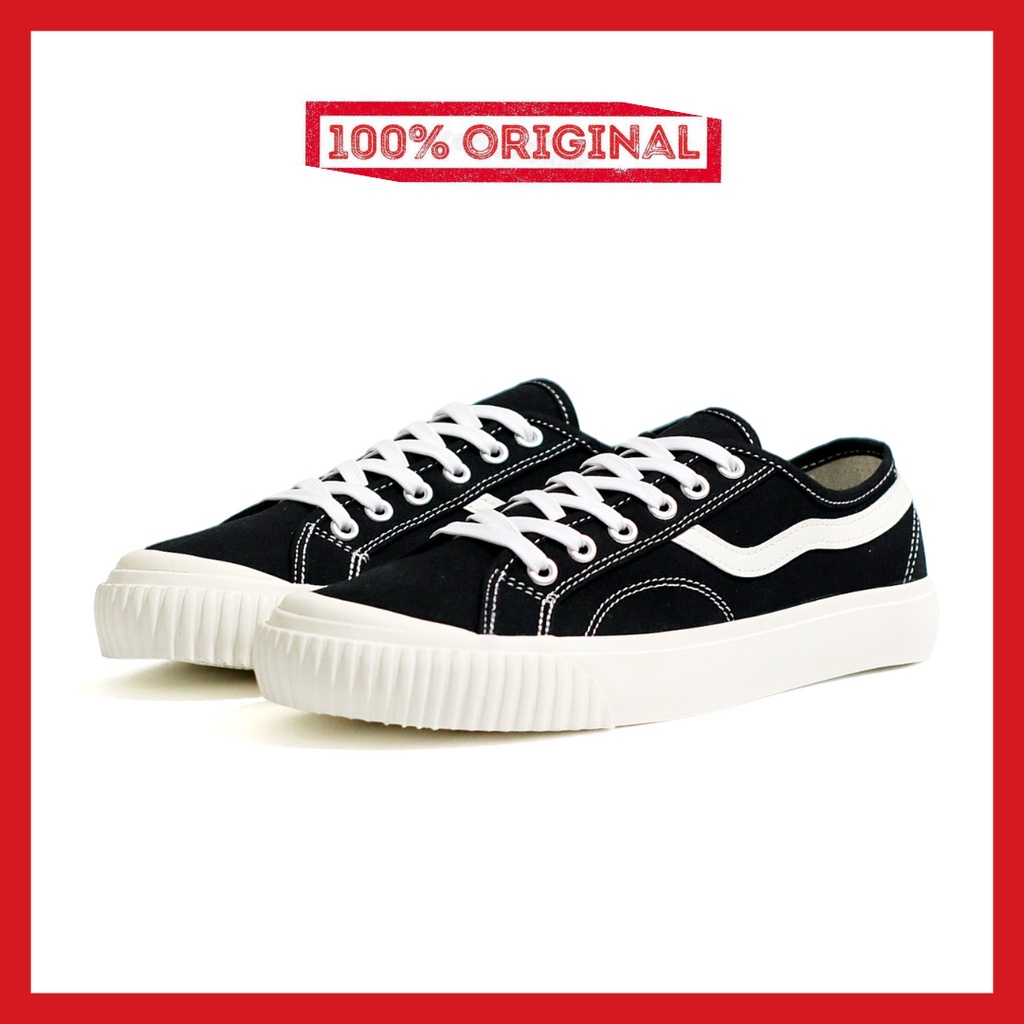 Sepatu Brand Lokal Kasual Pria Wanita No Brand Black White Low Not Sneakers Ventela Public Suede Low