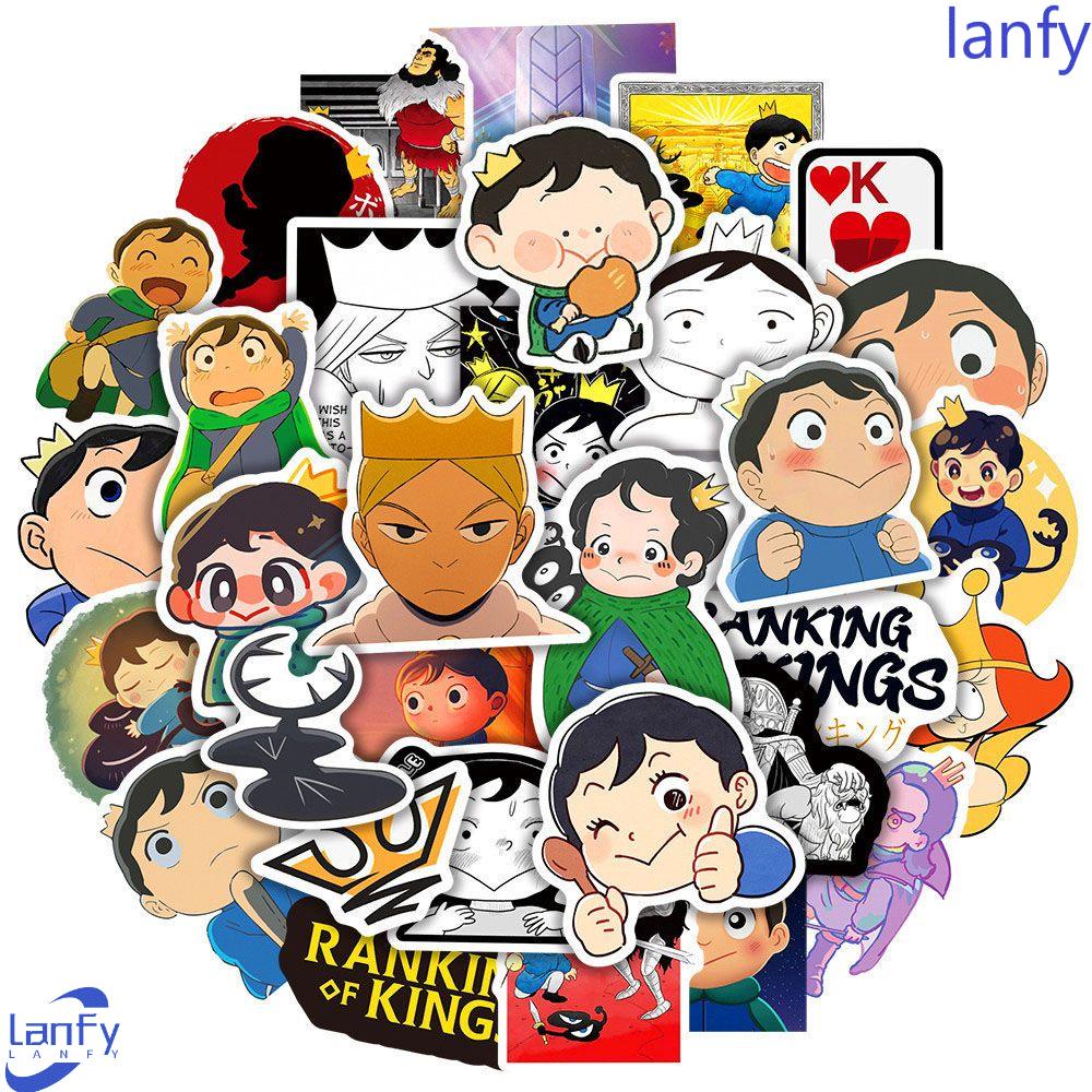 LANFY Alat Tulis Stiker Tahan Air Kartun Dekorasi Gitar Klasik Anime Laptop Motor Pangkat Raja Skateboard Animel Stiker
