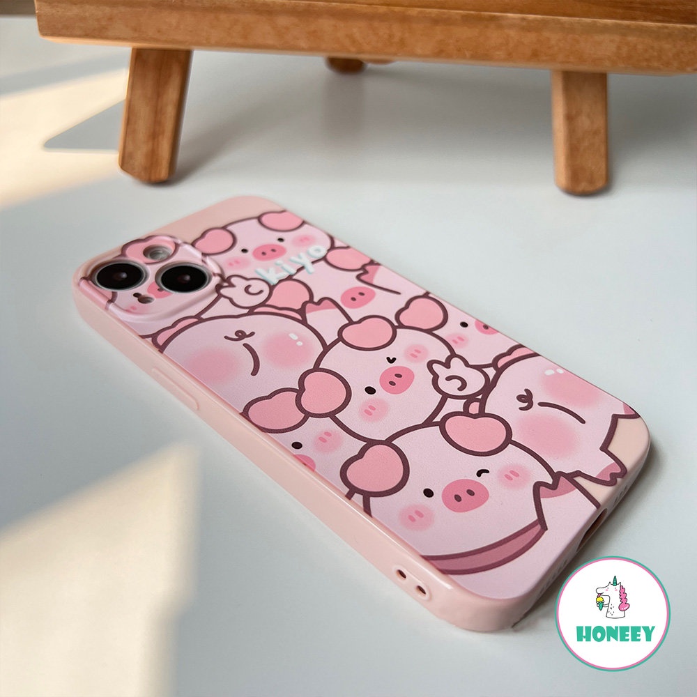 Ins Lucu Pink Piggy Phone Case Kompatibel Untuk iPhone 14 Pro Max12 13 Pro Case iPhone 11 Pro Max Lembut TPU Shockproof Back Cover