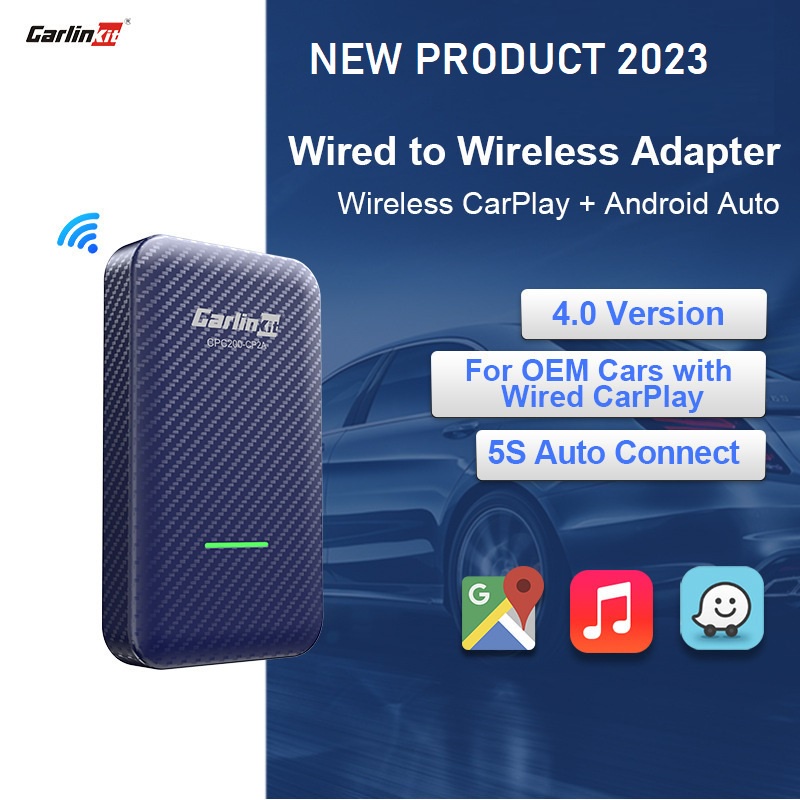 PNK23 CARLINKIT 4.0 Wired to Wireless Adapter Apple Carplay Android Auto