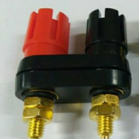 Terminal Speaker Boding post Gandeng merah hitam plate gold