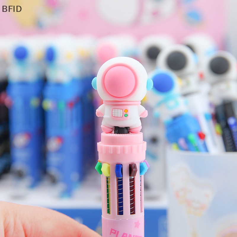 [BFID] 10warna Pulpen Astronot Ballpoint Multi Warna Kawaii Kartun Tekan-Jenis Warna Pulpen Alat Tulis Sekolah Pasokan Multi-Fungsi Hadiah Alat Tulis [ID]