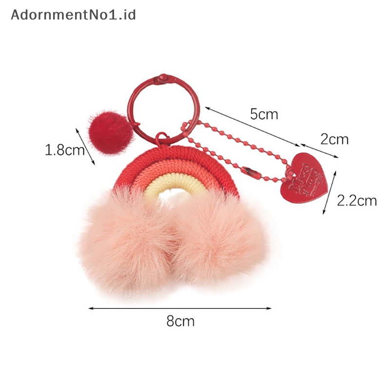 [AdornmentNo1] Baru indah lucu gantungan kunci hujan dikepang tali gantungan kunci untuk wanita gadis aksesoris tas